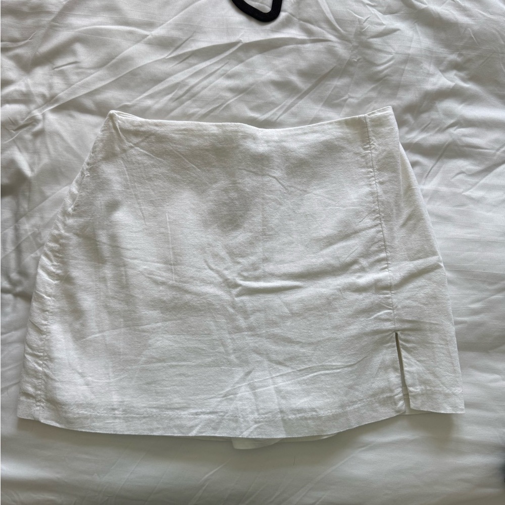 Abercrombie & Fitch White Linen Skort